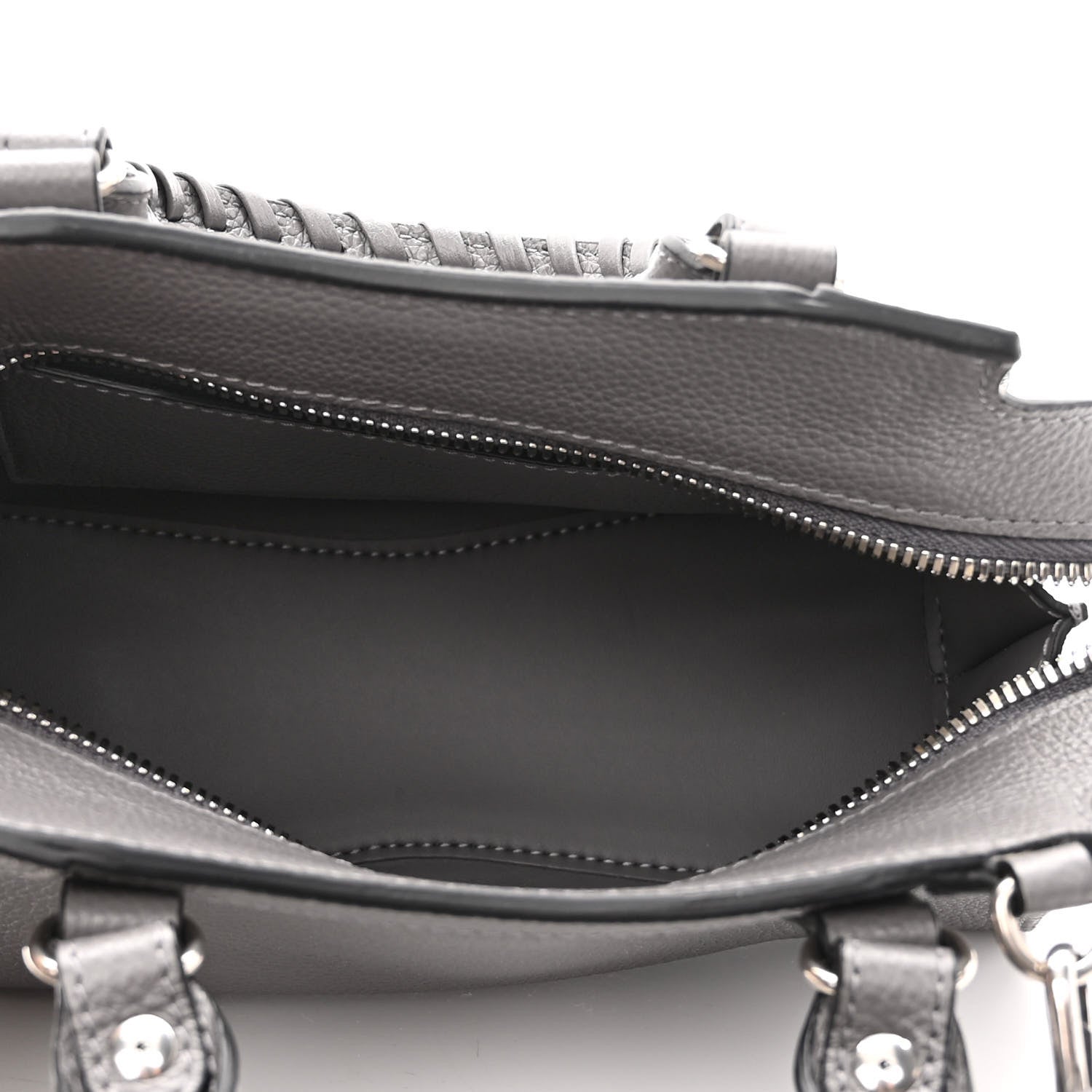 Balenciaga Grained Calfskin Neo Classic Silver Hardware Mini City Dark Grey 5 of 10