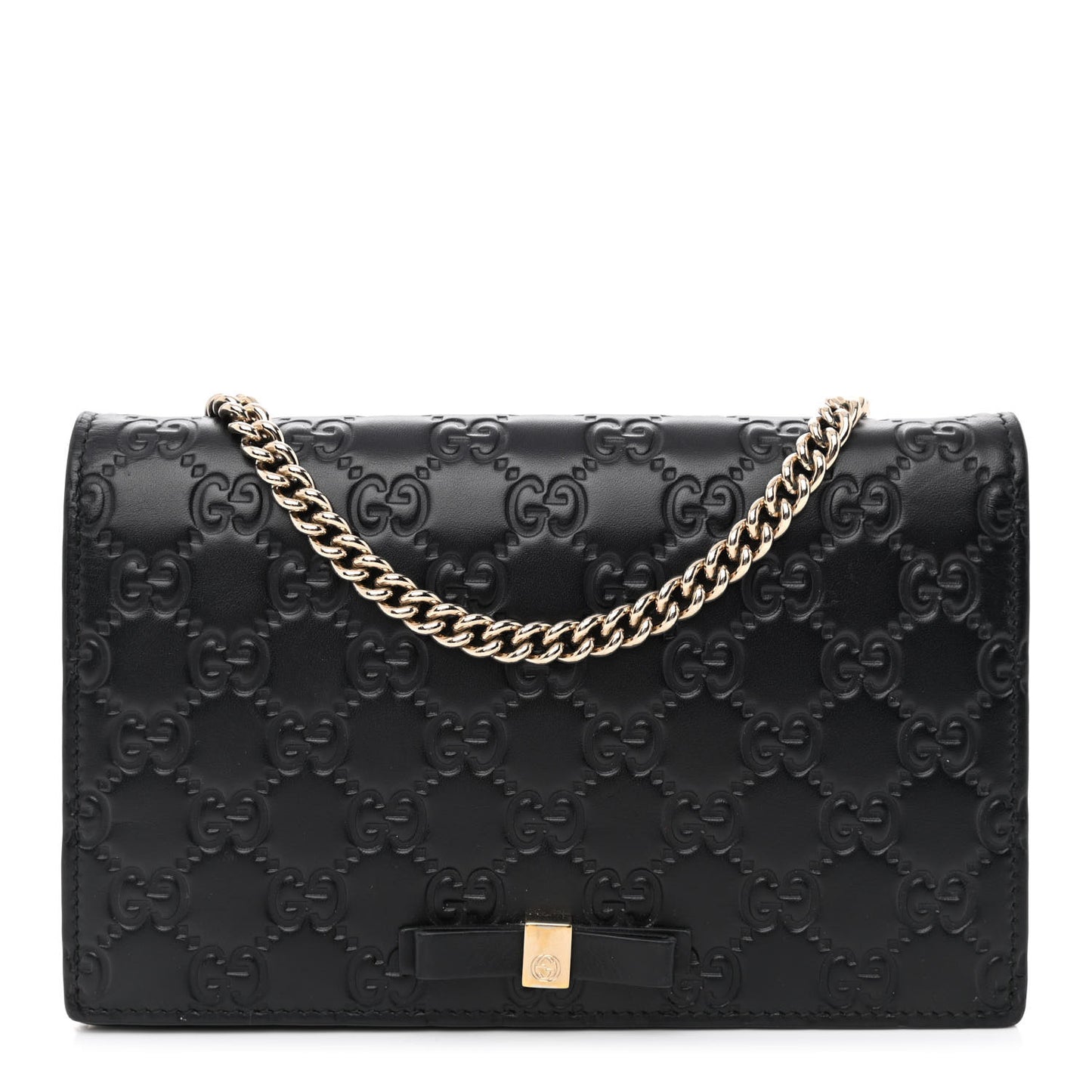 Guccissima Signature Bowy Chain Wallet Black