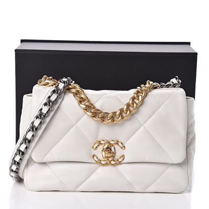Chanel Lambskin Quilted Medium 19 Flap White 11 of 11