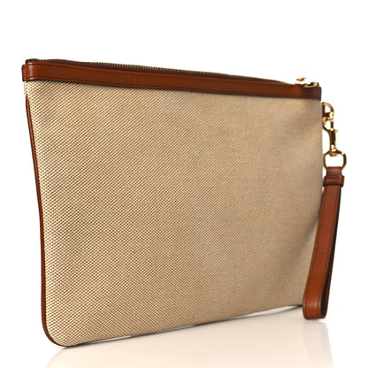 Gucci Vintage Canvas Web Pouch Sand Cuir 3 of 7