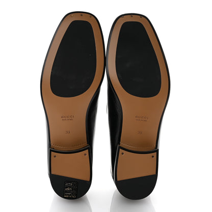 Gucci Goatskin Womens Horsebit Mid-Heel Loafers 39 Black 5 of 9