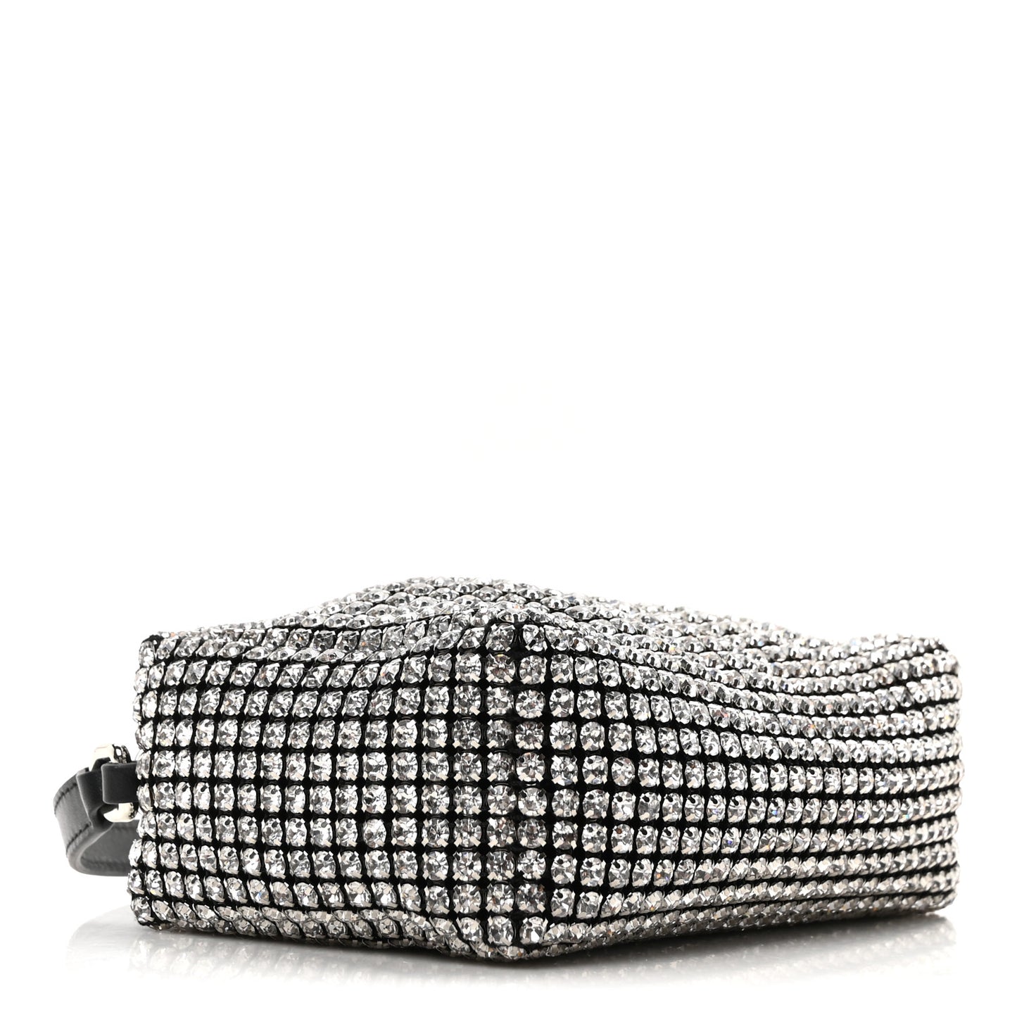Mesh Crystal Rhinestone Mini Heiress Pouch Silver