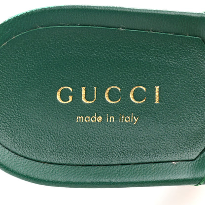 Gucci Nappa Matelasse GG Marmont 75mm Slide Sandals 38 Emerald 7 of 10