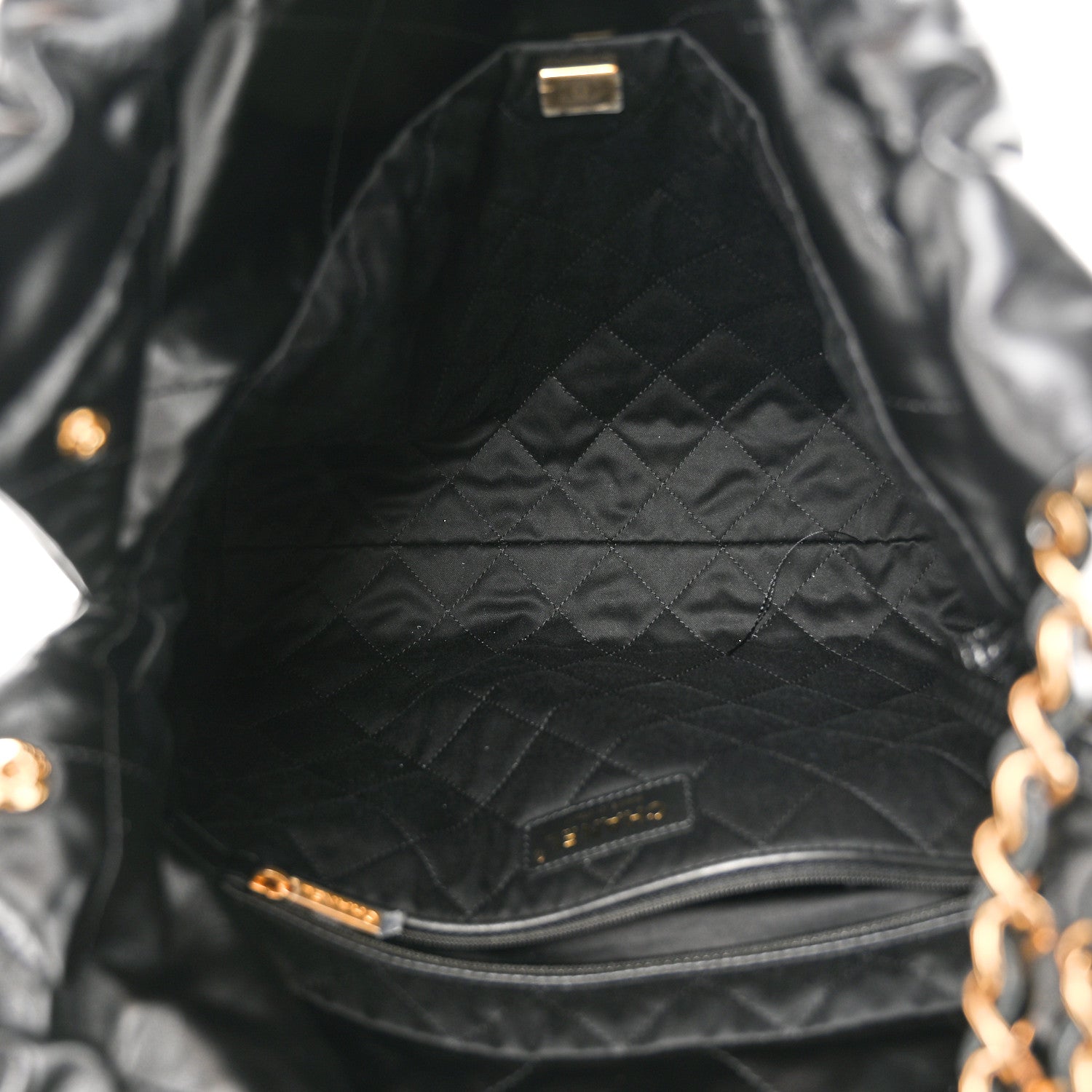 Chanel Shiny Calfskin Quilted Small Chanel 22 Black 6 of 12