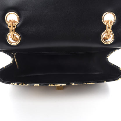 Chanel Calfskin Crocodile Embossed Graffiti 2.55 Mini Cocodile Reissue Flap Black Gold 5 of 11