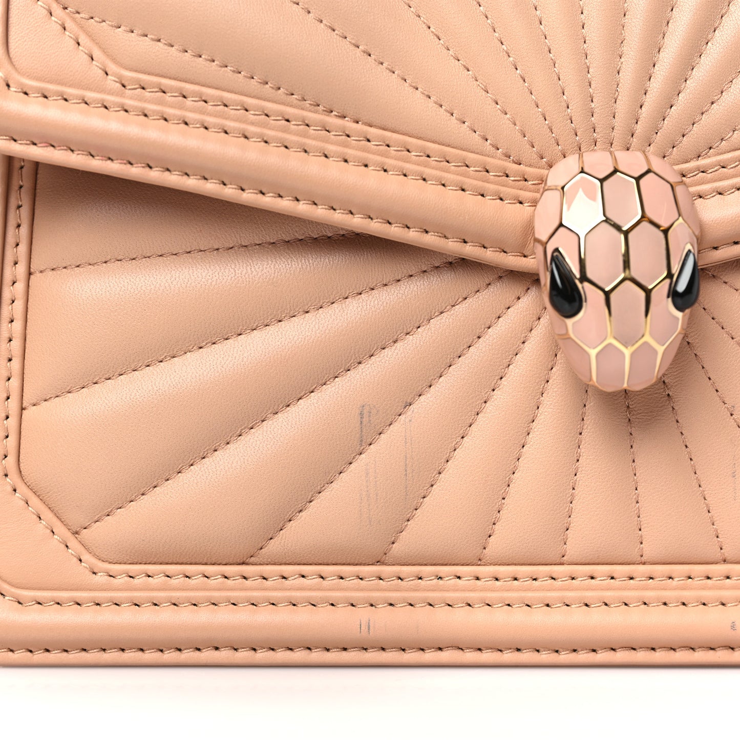 Quilted Nappa Smooth Calfskin Serpenti Forever Diamond Blast Sunshine Shoulder Bag Beige