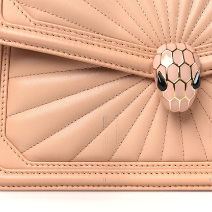 Bulgari Quilted Nappa Smooth Calfskin Serpenti Forever Diamond Blast Sunshine Shoulder Bag Beige 10 of 11