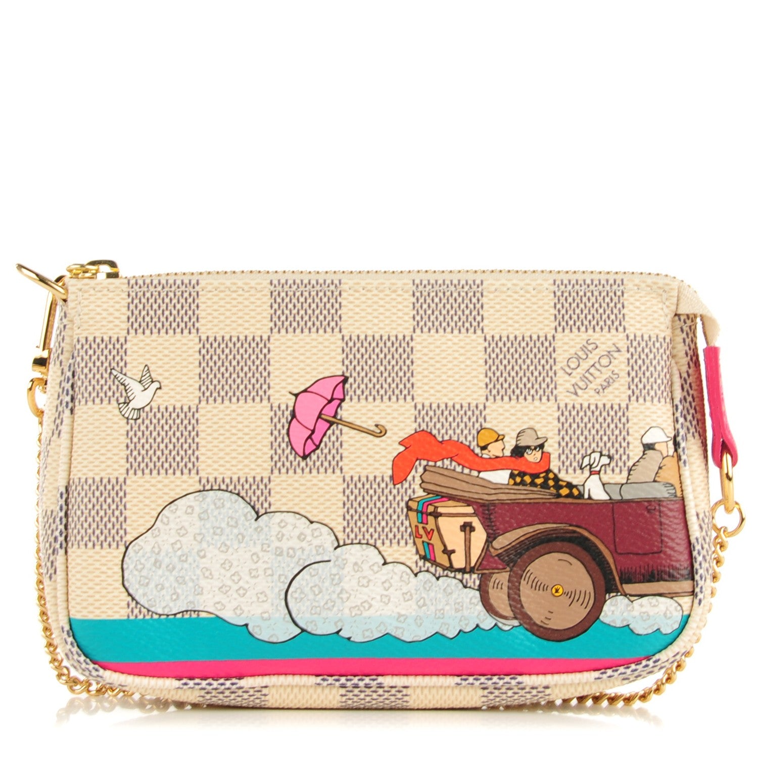 Louis Vuitton Damier Azur 2015 Christmas Animation Mini Pochette Accessories 1 of 7