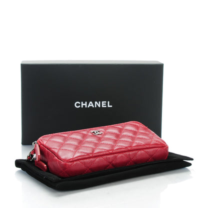 Chanel Caviar Quilted Small Clutch With Chain Red 4 of 9