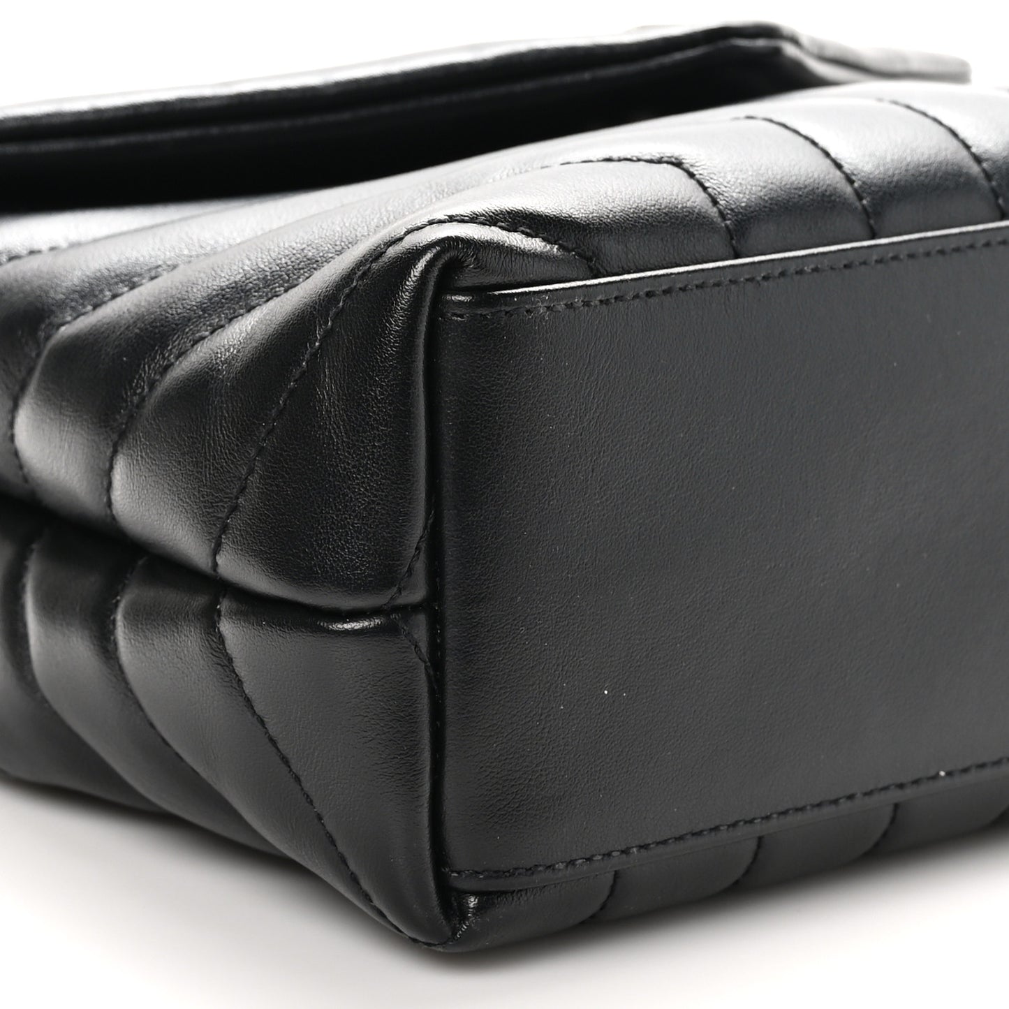 Calfskin Y Quilted Monogram Small Loulou Chain Satchel Black