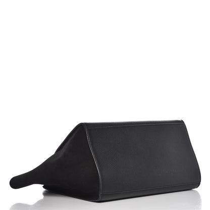 Celine Drummed Calfskin Suede Medium Trapeze Black 5 of 10