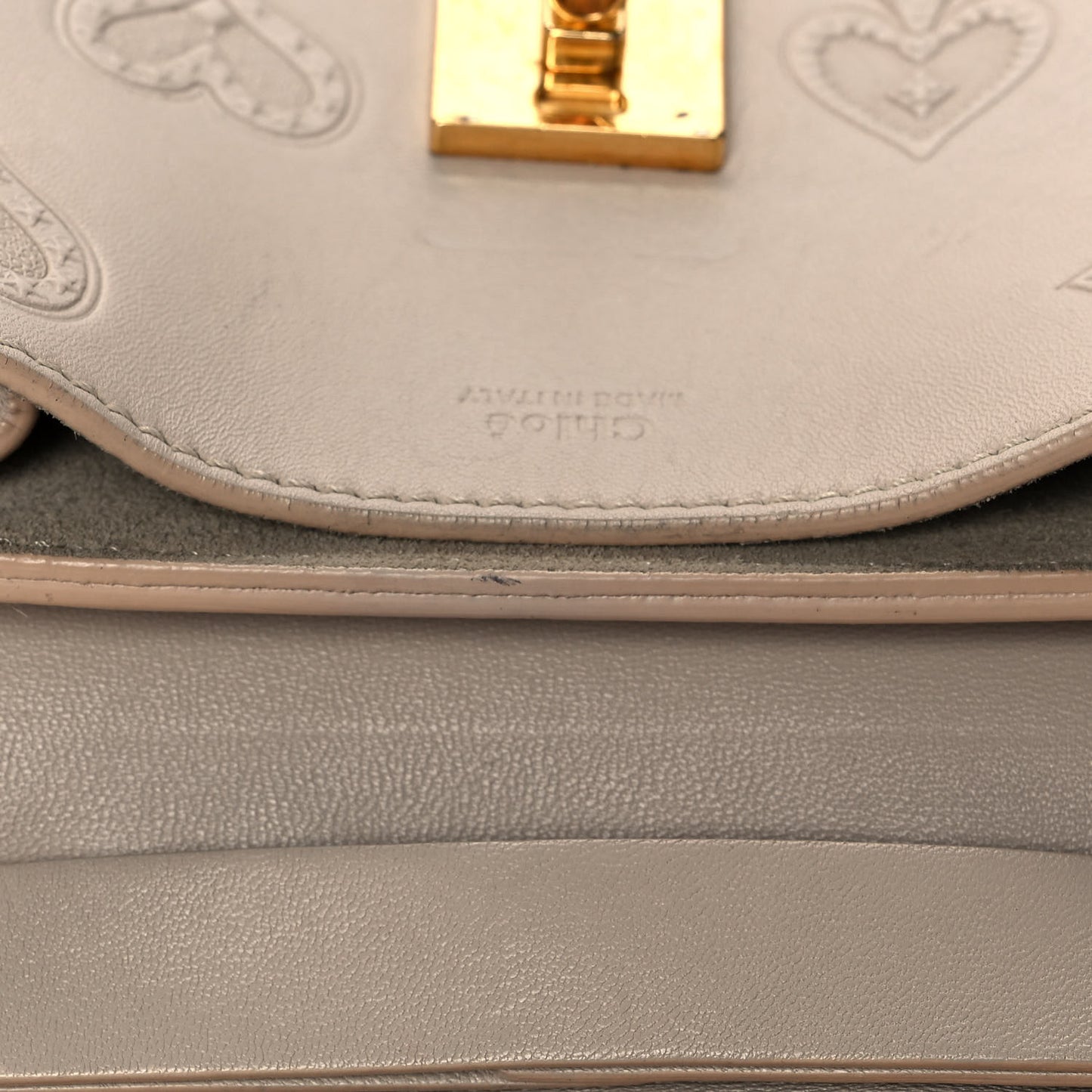 Calfskin Embossed Small Drew Shoulder Bag Abstract White