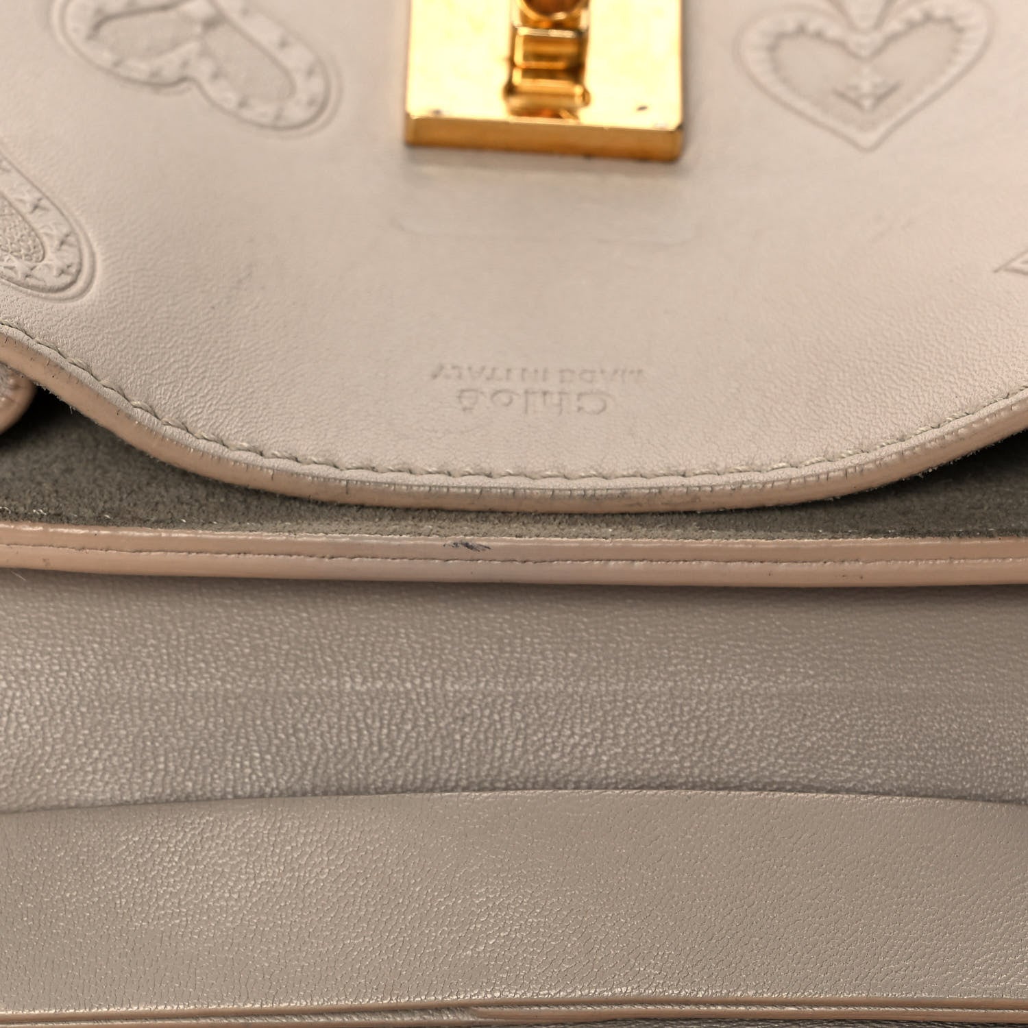 Chloe Calfskin Embossed Small Drew Shoulder Bag Abstract White 12 of 14