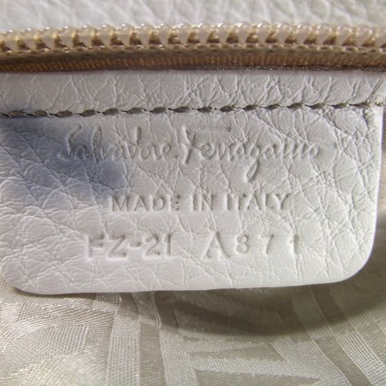 FASHIONPHILE SALVATOREFERRAGAMOLeatherLargeSofiaWhite 9 of 9