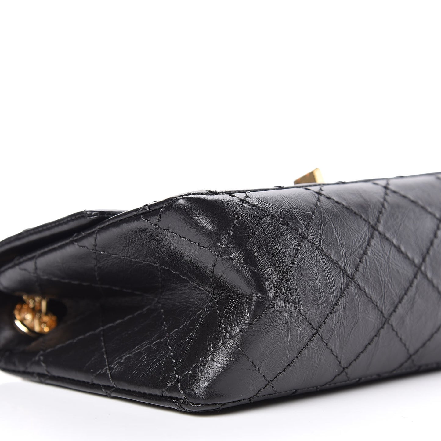 Aged Calfskin Quilted 2.55 Reissue Mini Flap Black
