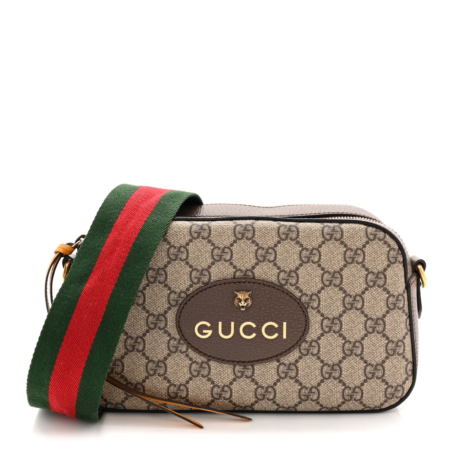 Gucci GG Supreme Monogram Web Neo Vintage Shoulder Bag Beige New Acero Crop 1 of 11