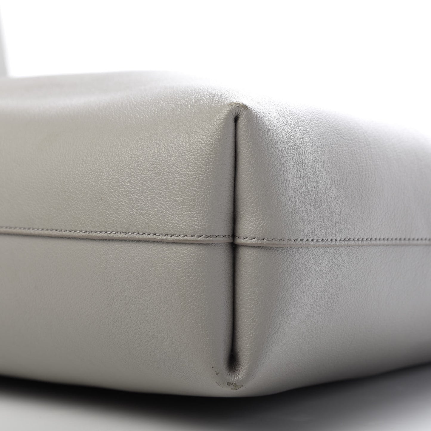 Calfskin Medium Shopping Tote Light Gray