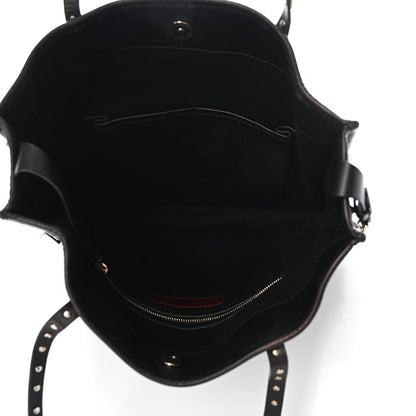 Valentino Garavani Vitello Rockstud Shopper Tote Black 5 of 9