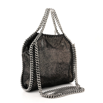 Stella McCartney Chamois Shiny Dotted Tiny Falabella Tote Ruthenium 3 of 9