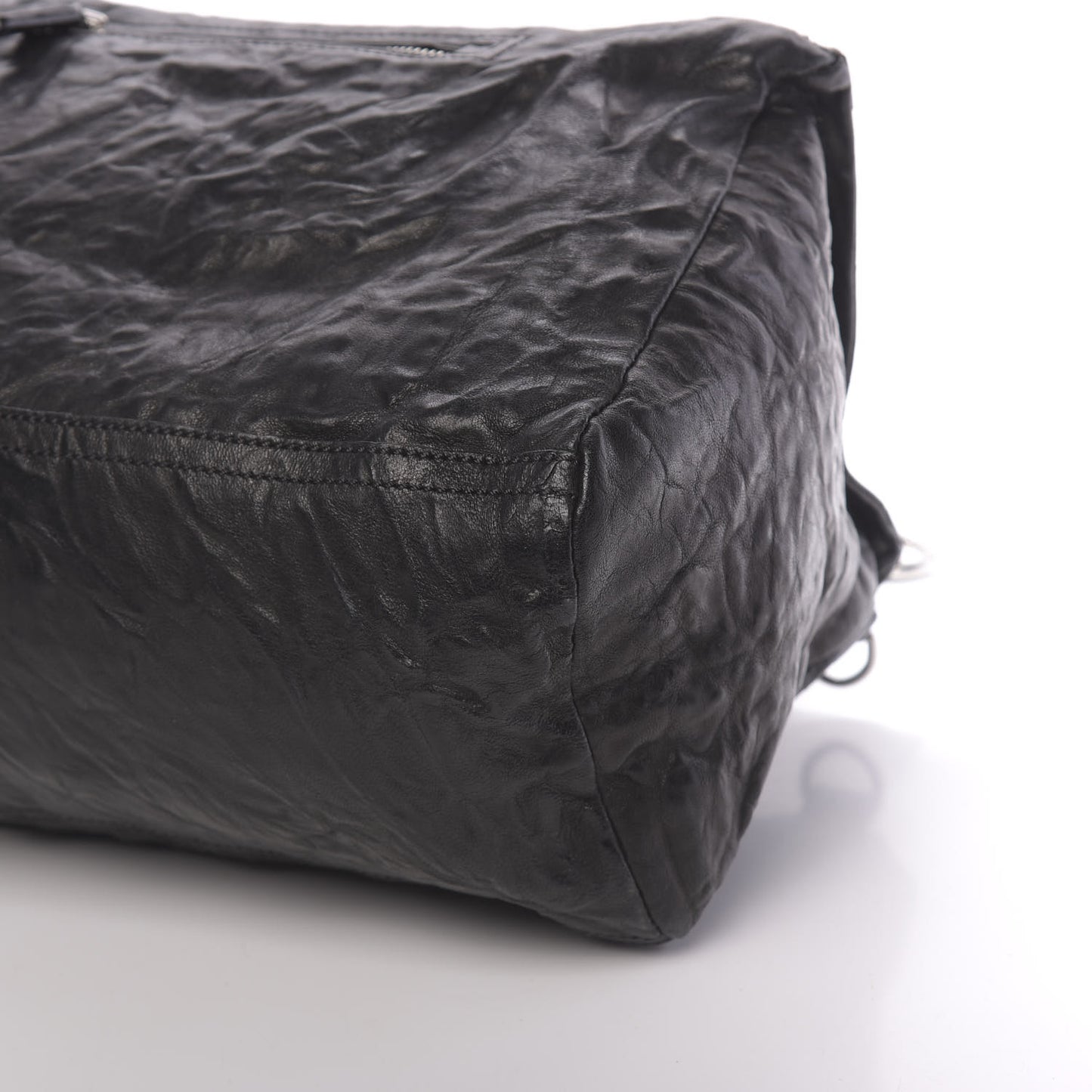 Tumbled Sheepskin Medium Pandora Bag Black