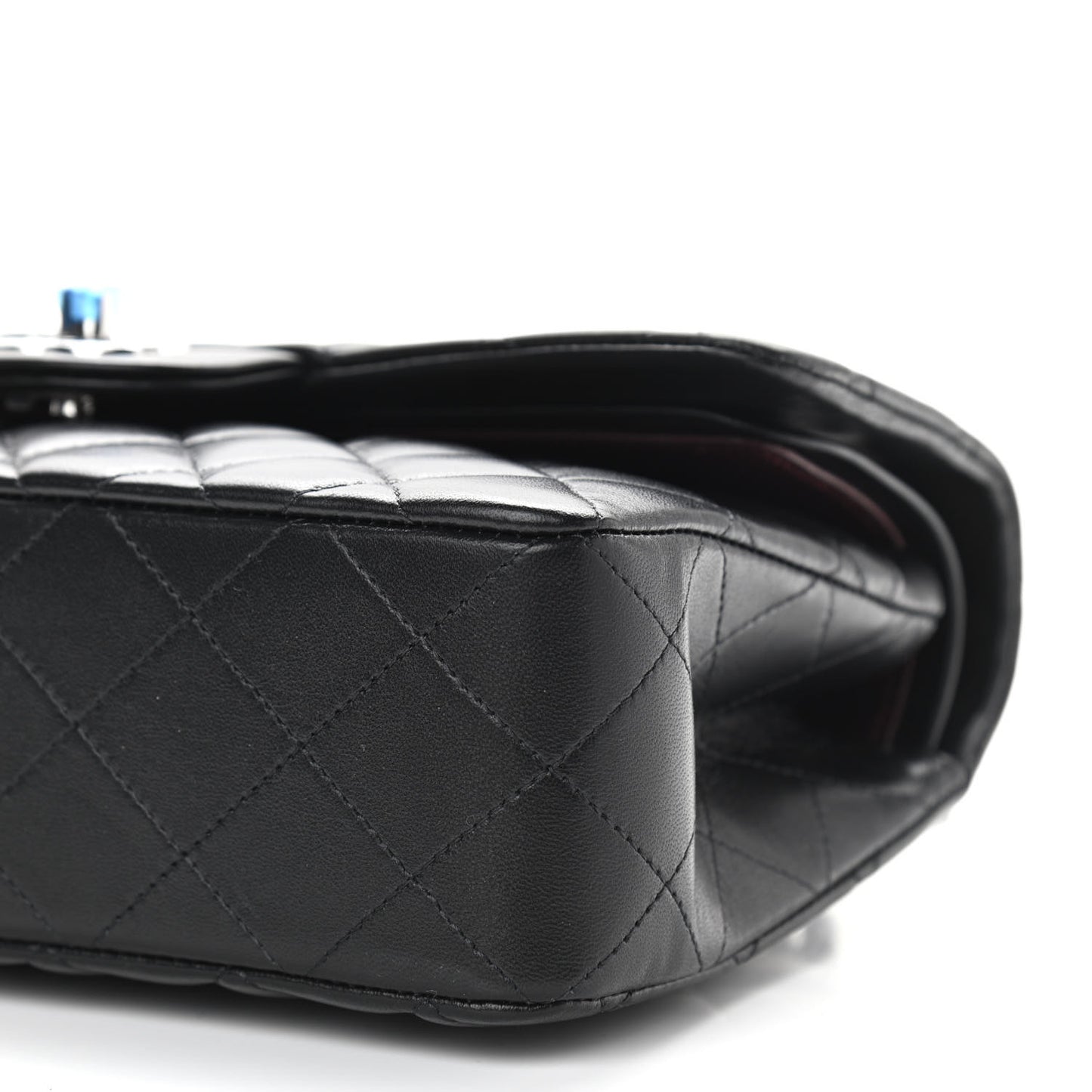 Lambskin Quilted Small Double Flap Black