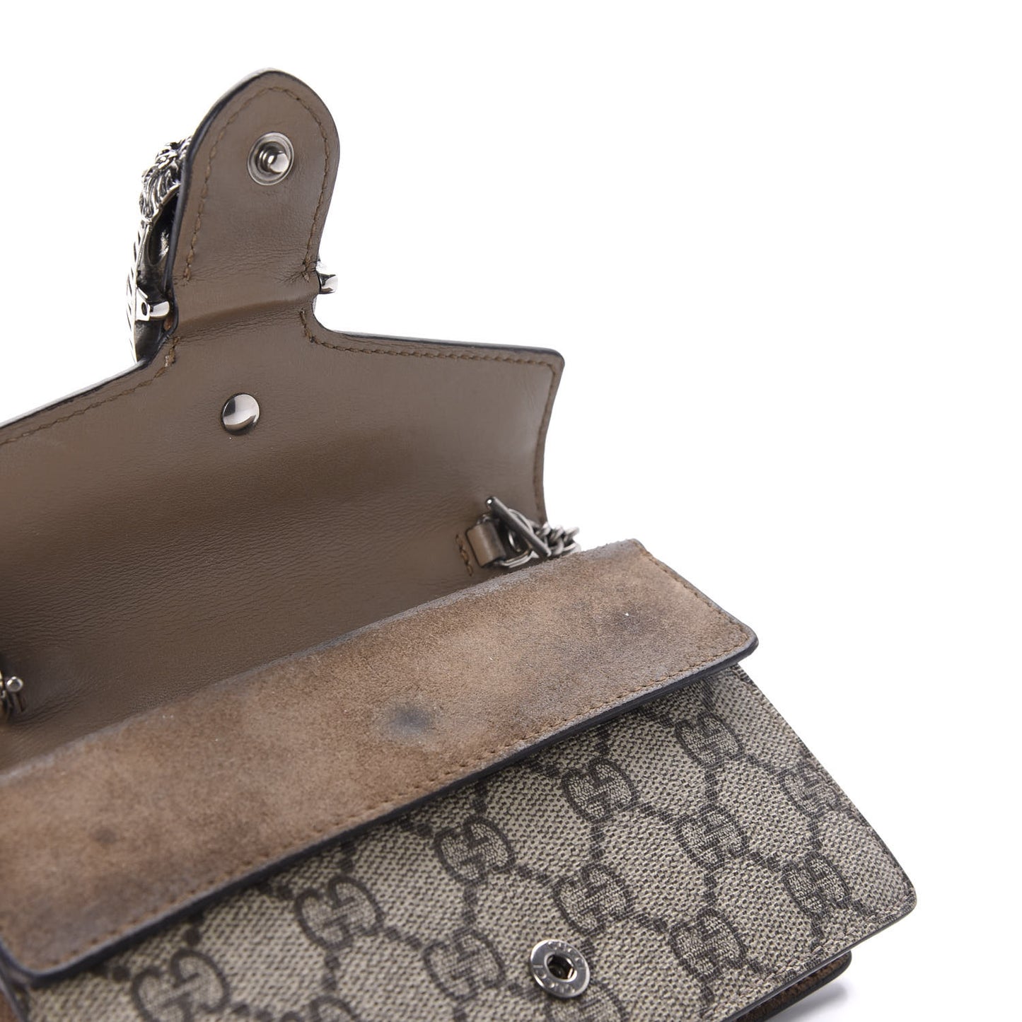 GG Supreme Monogram Super Mini Dionysus Shoulder Bag Taupe