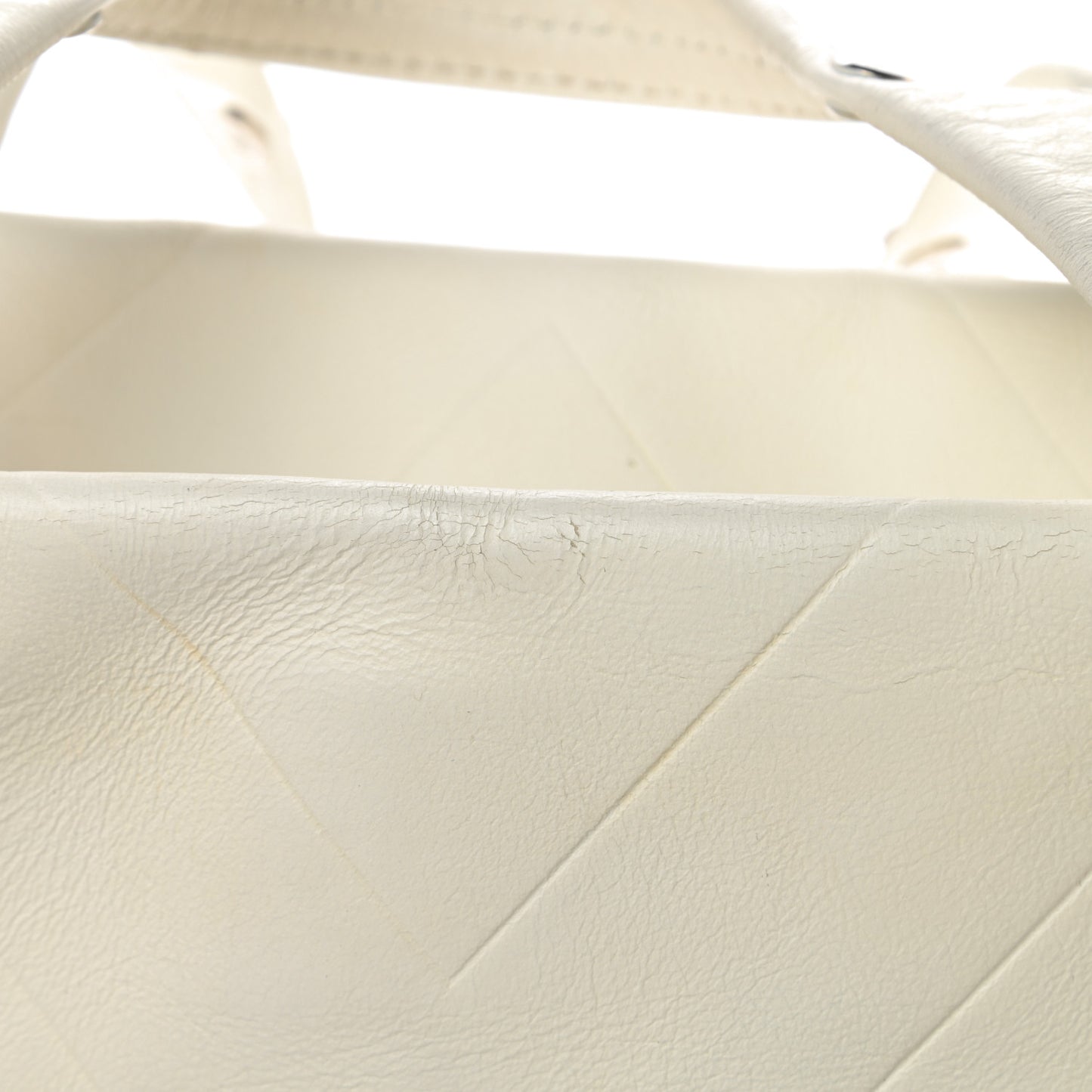 Calfskin CC Chevron All Day Long Tote White