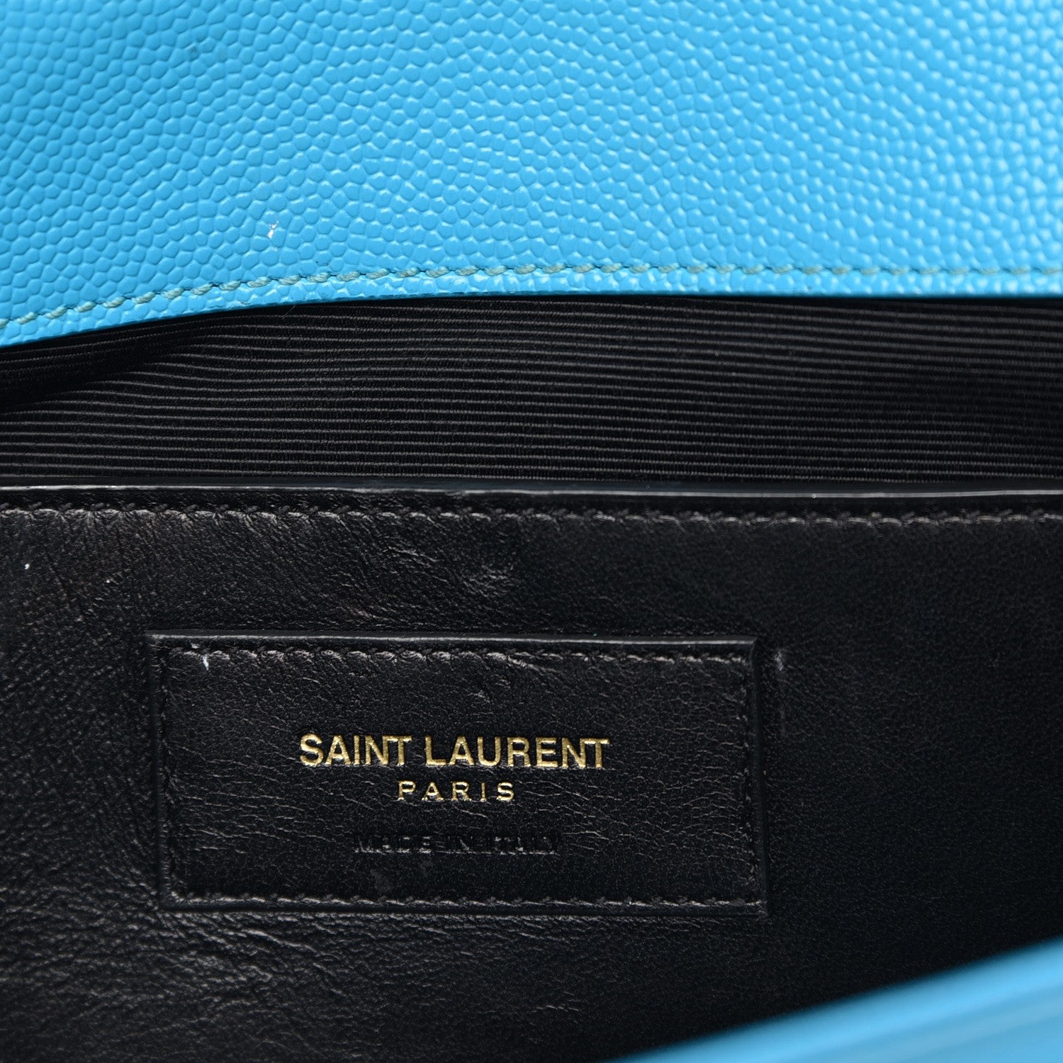 Saint Laurent Grain De Poudre Classic Monogram Clutch Turquoise 6 of 9