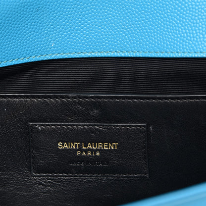Saint Laurent Grain De Poudre Classic Monogram Clutch Turquoise 6 of 9