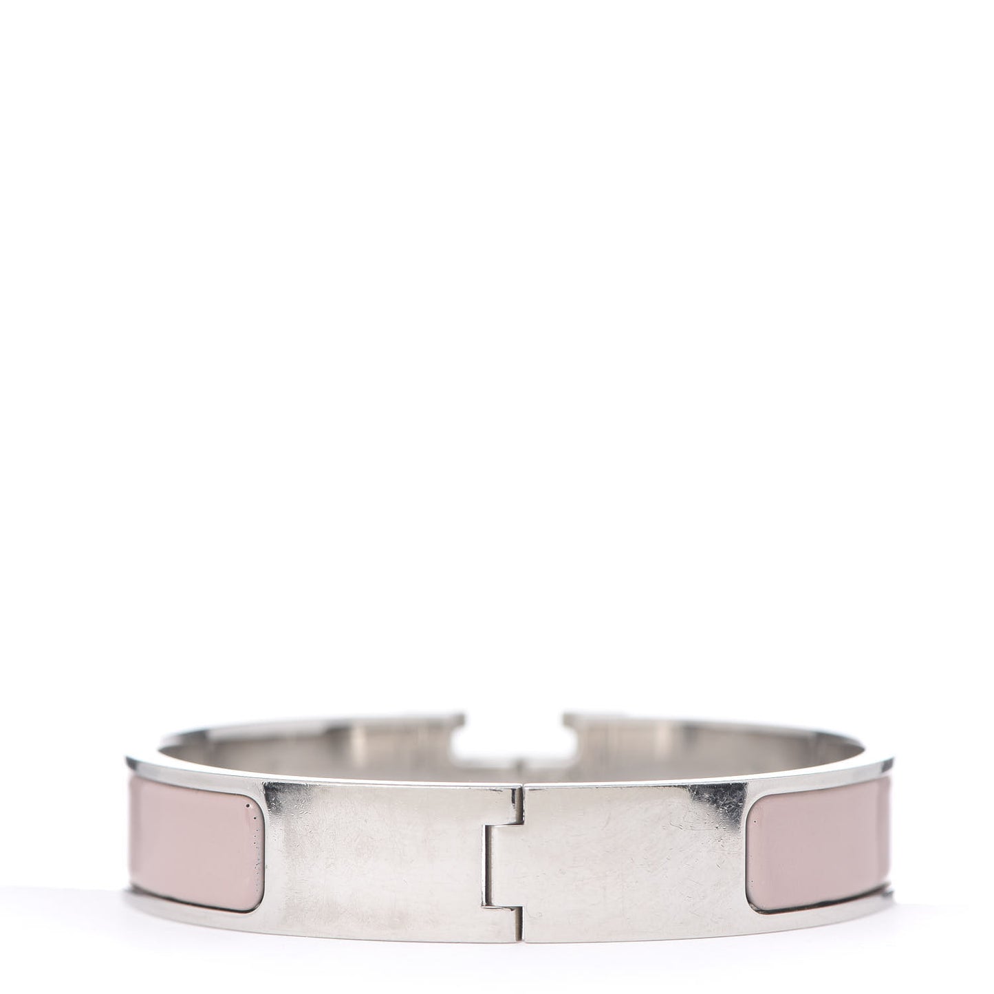 Enamel Narrow Clic Clac H Bracelet PM Rose Poudre