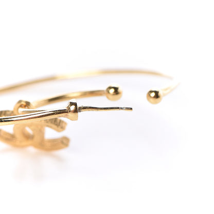 Chanel Pearl CC Tags Hoop Earrings Gold 5 of 8