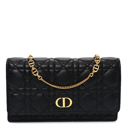 Christian Dior Supple Calfskin Caro Pouch with Chain Black 1 of 11