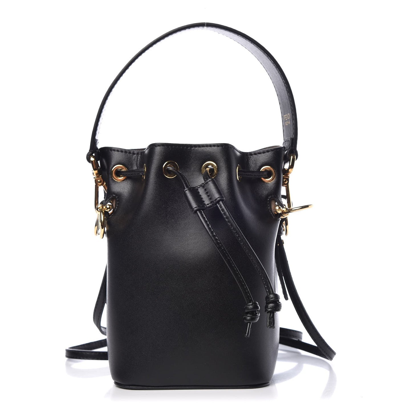 Vitello Liberty Lucido F is Fendi Mini Mon Tresor Bucket Bag Black
