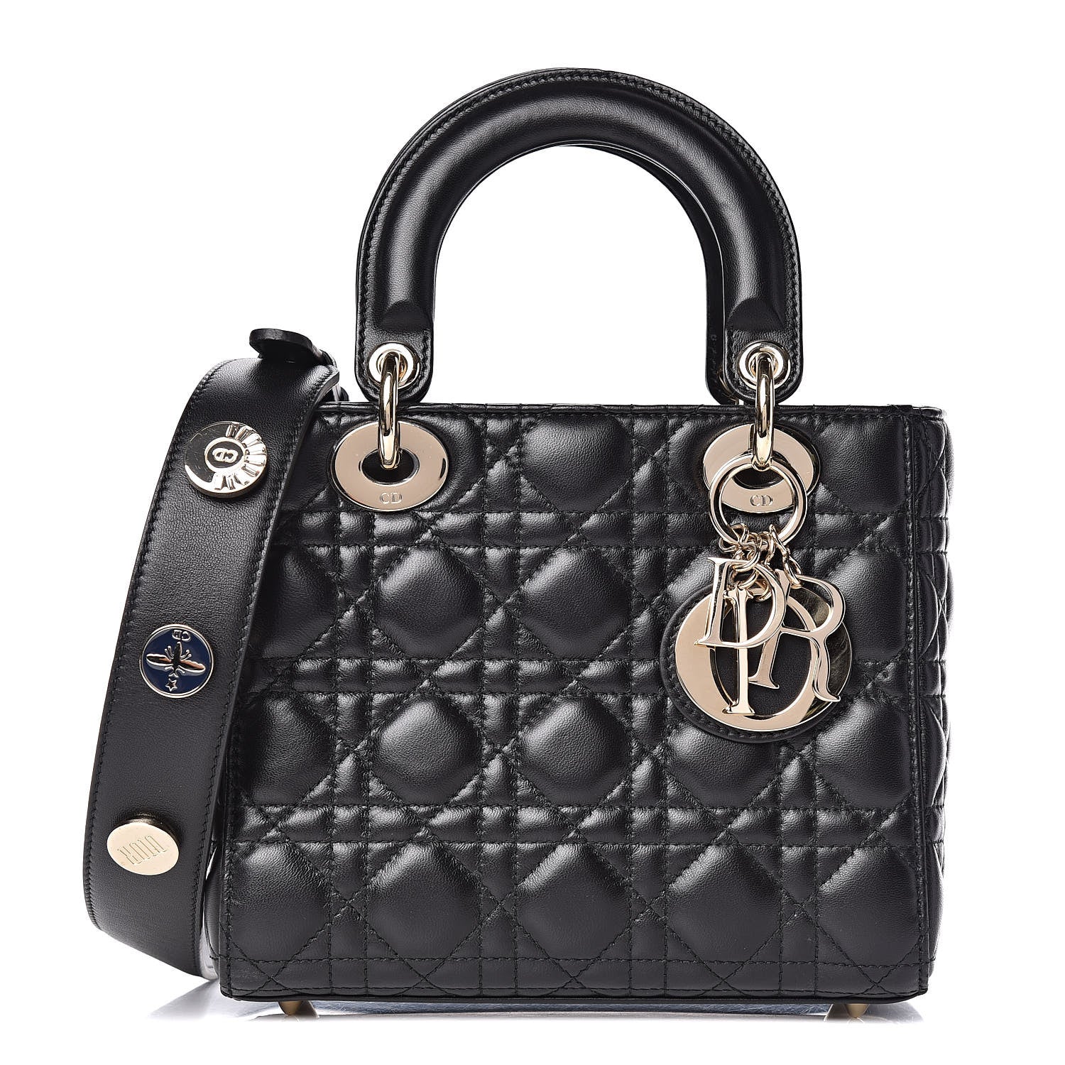 Christian Dior Lambskin Cannage Small Lucky Badges My Lady Dior Black 1 of 10