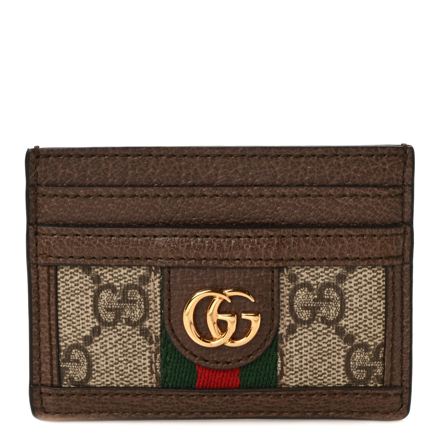 Gucci GG Supreme Monogram Ophidia Card Holder Brown 1 of 7