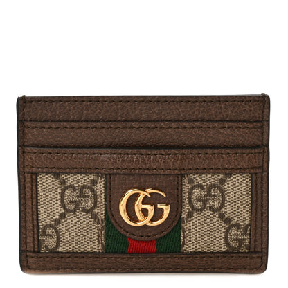 Gucci GG Supreme Monogram Ophidia Card Holder Brown 1 of 7