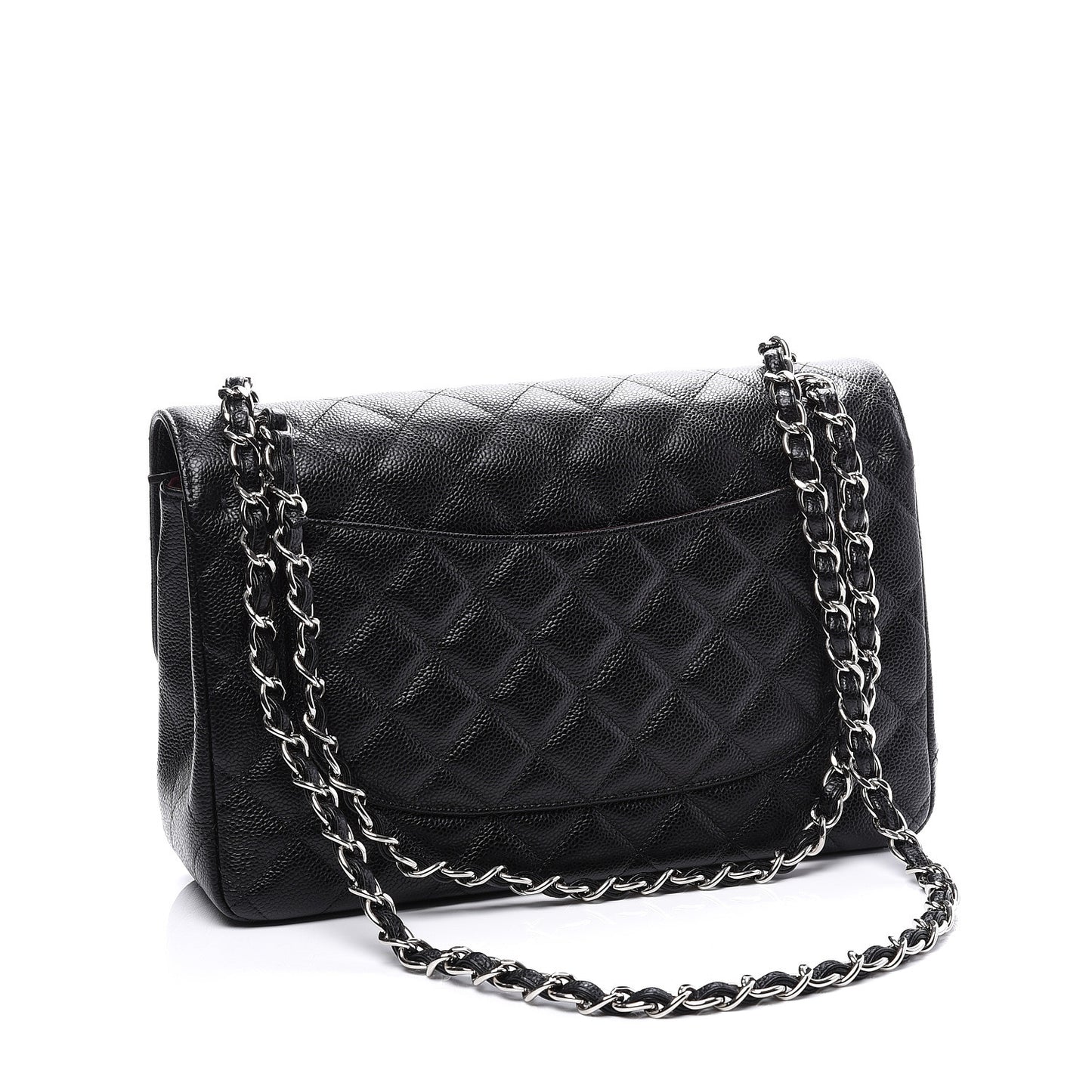Caviar Quilted Jumbo Double Flap Black