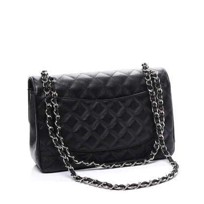 Chanel Caviar Quilted Jumbo Double Flap Black 2 of 10