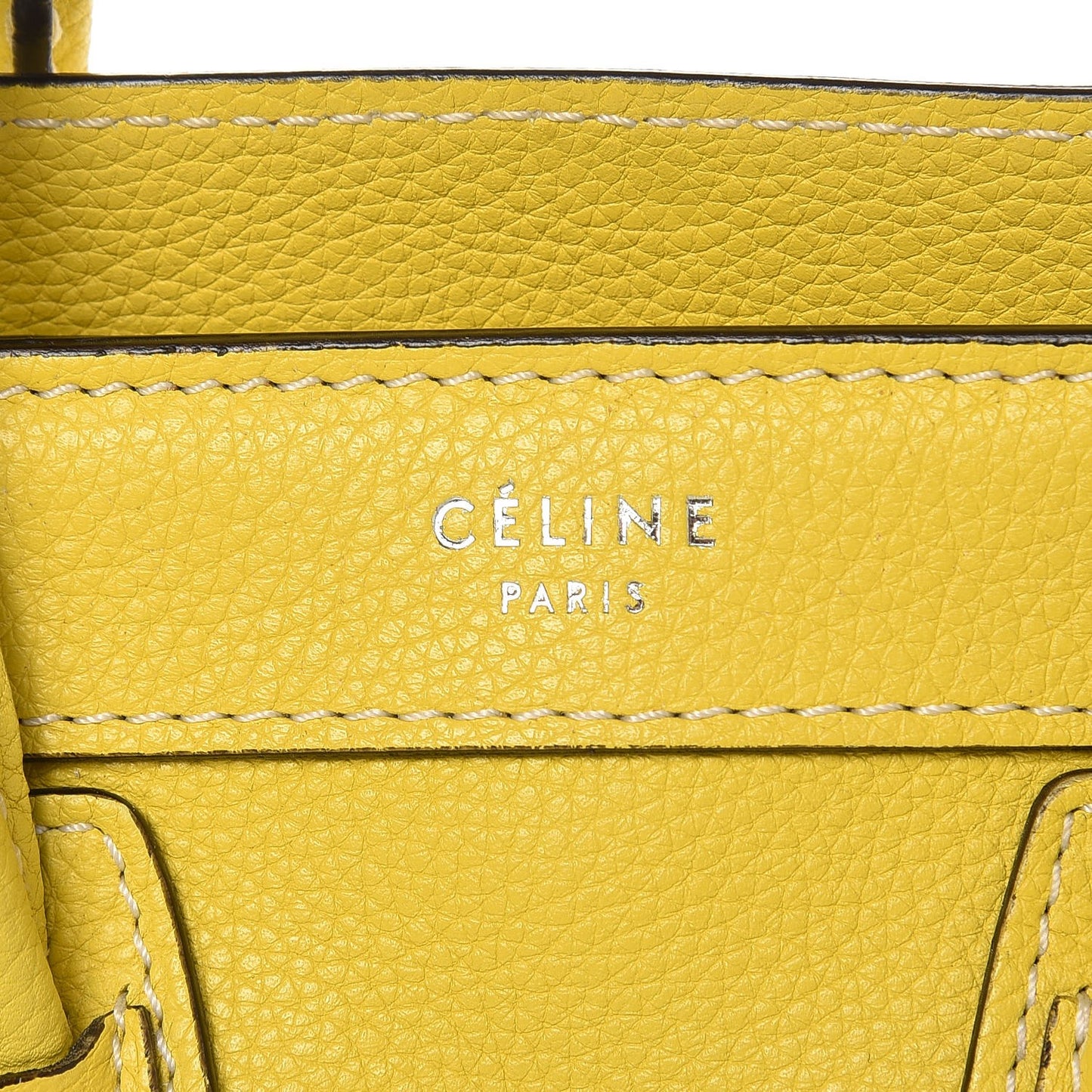 Drummed Calfskin Nano Luggage Citron