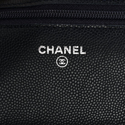 Chanel Caviar Quilted Wallet on Chain WOC Navy Blue 6 of 13