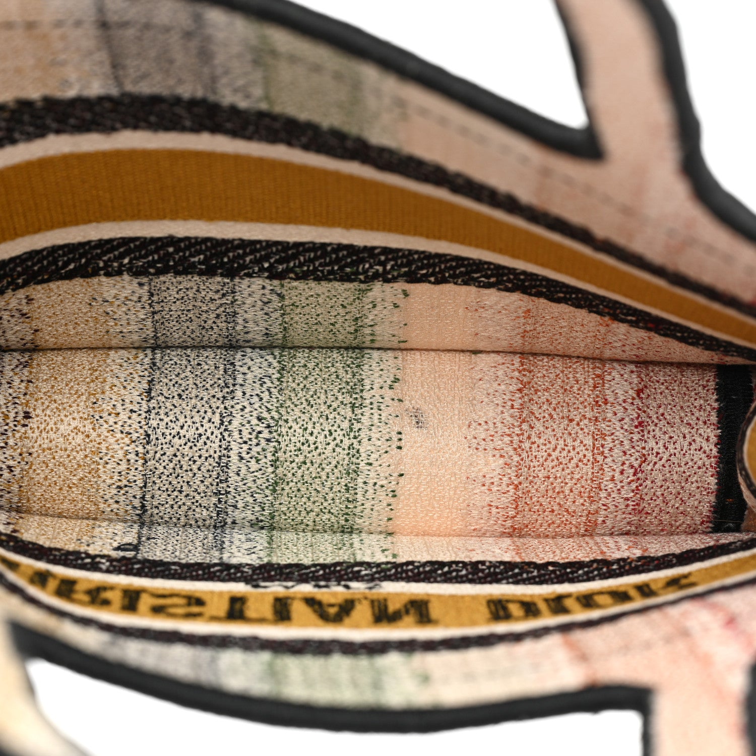 Christian Dior Canvas Embroidered Mini Striped Book Tote Multicolor 9 of 19
