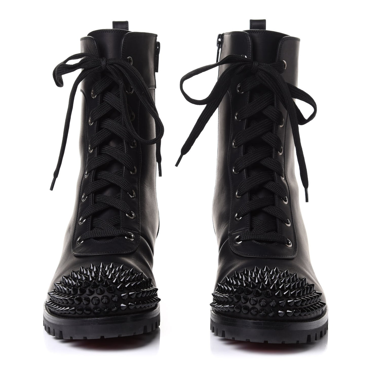 Calfskin Spikes TS Croc Flat Boots 40 Black