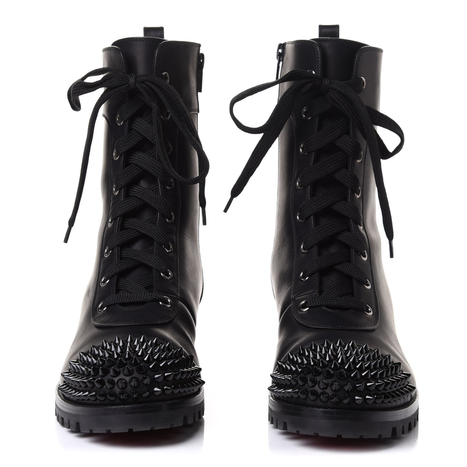 Christian Louboutin Calfskin Spikes TS Croc Flat Boots 40 Black 2 of 10