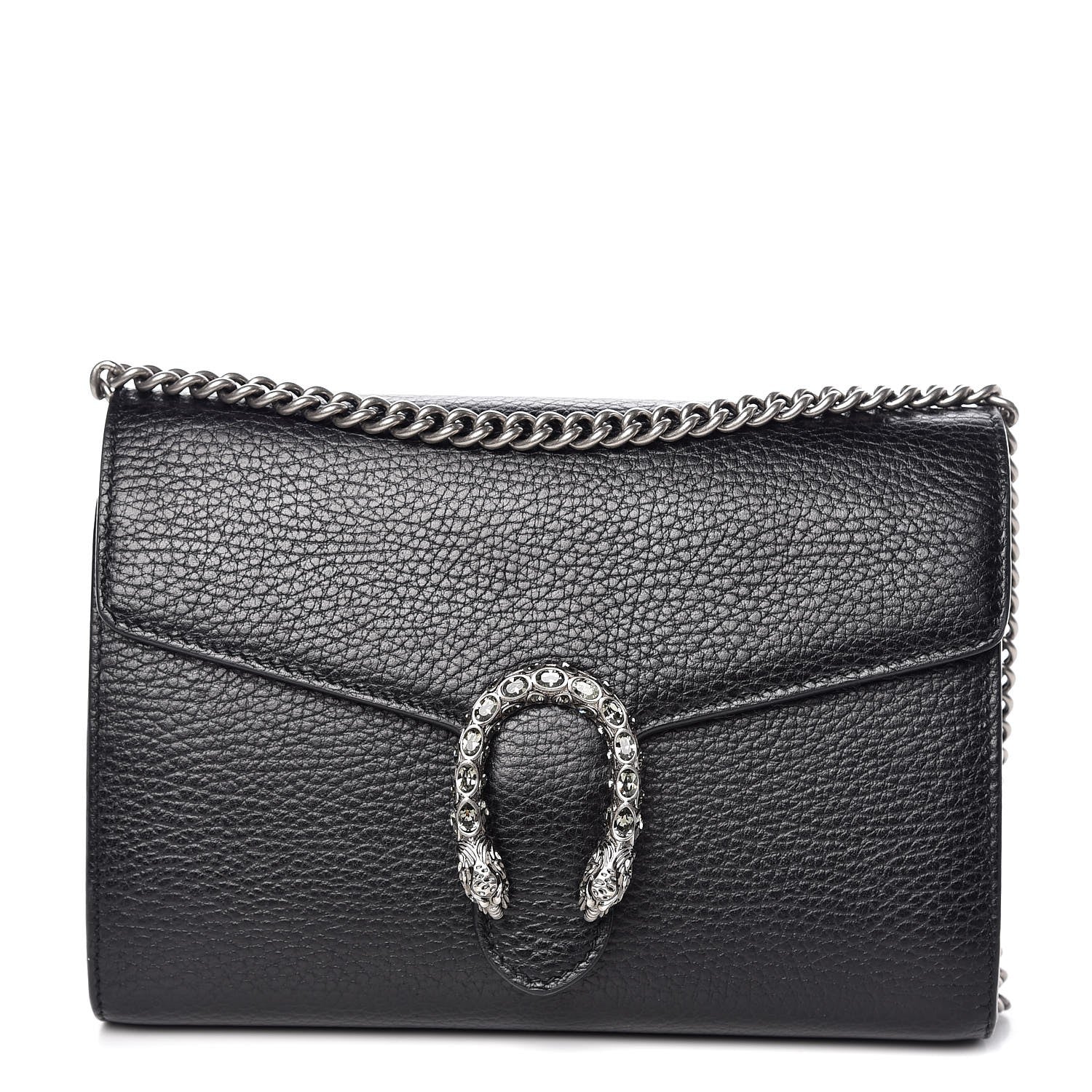 Gucci Calfskin Mini Dionysus Chain Wallet Black 1 of 9