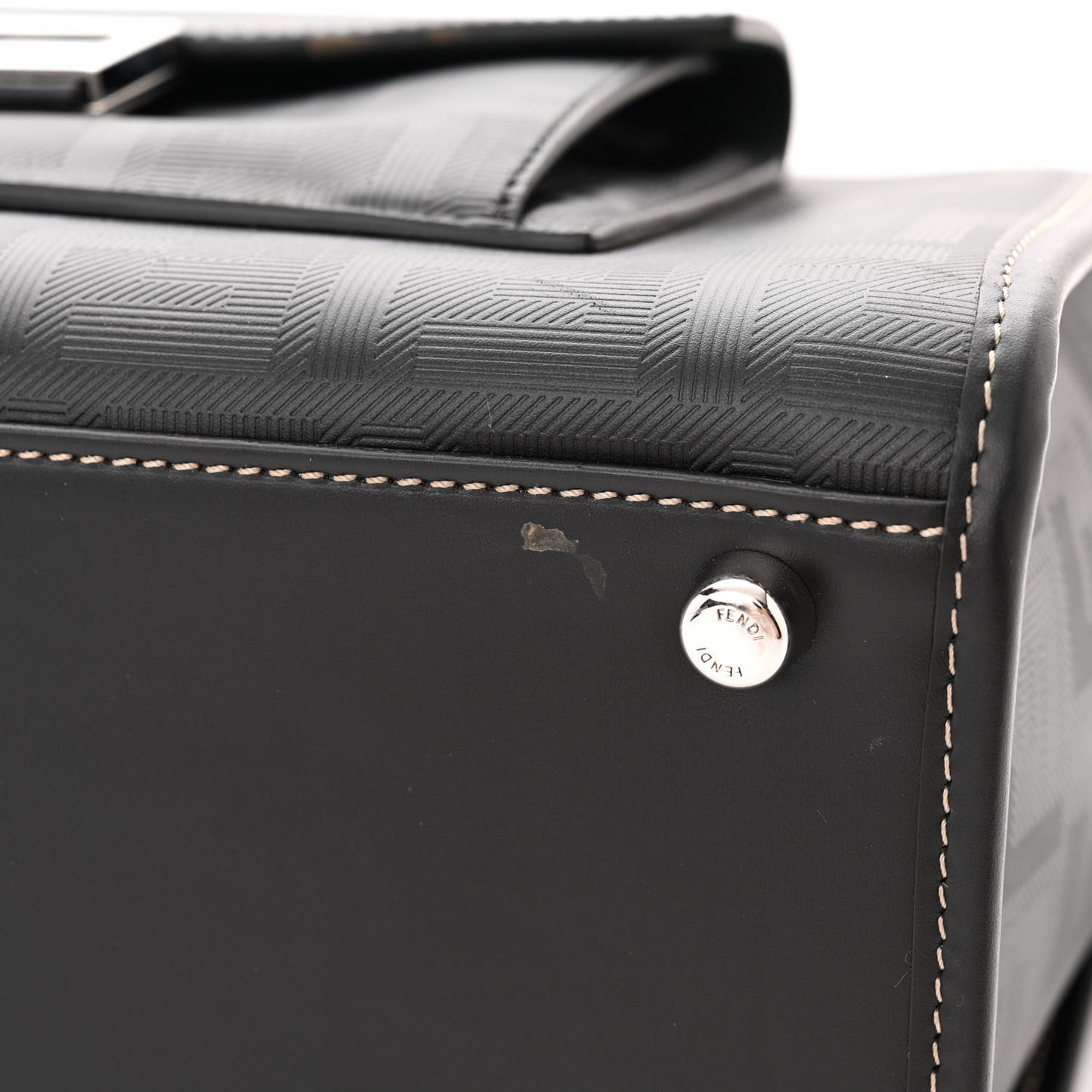 Vitello King FF Lines Embossed Large Soft Trunk Bag Black
