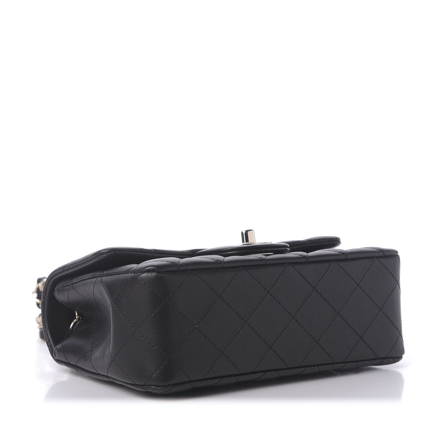 Lambskin Quilted Mini Rectangular Flap Black