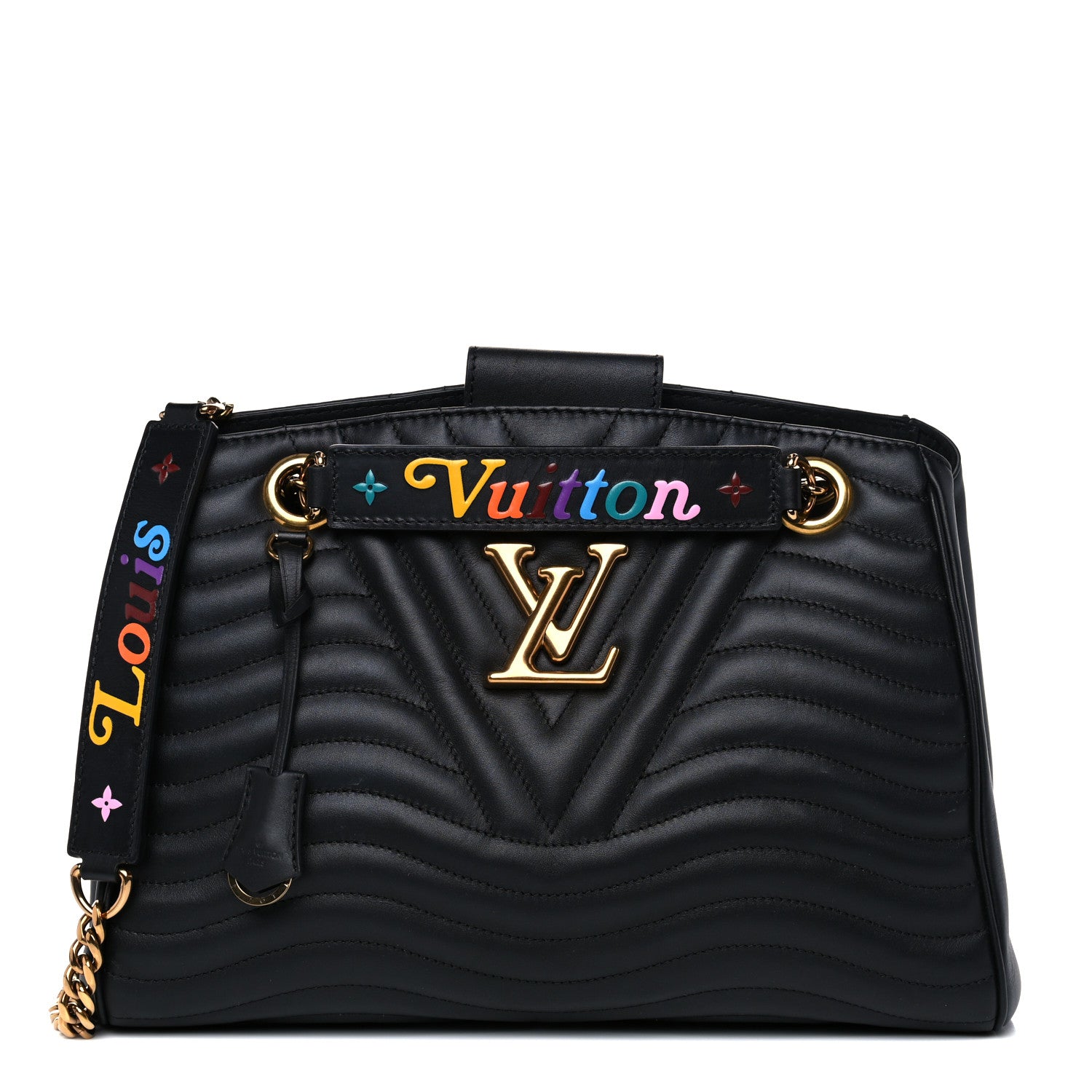 Louis Vuitton Calfskin New Wave Chain Tote Black 1 of 14