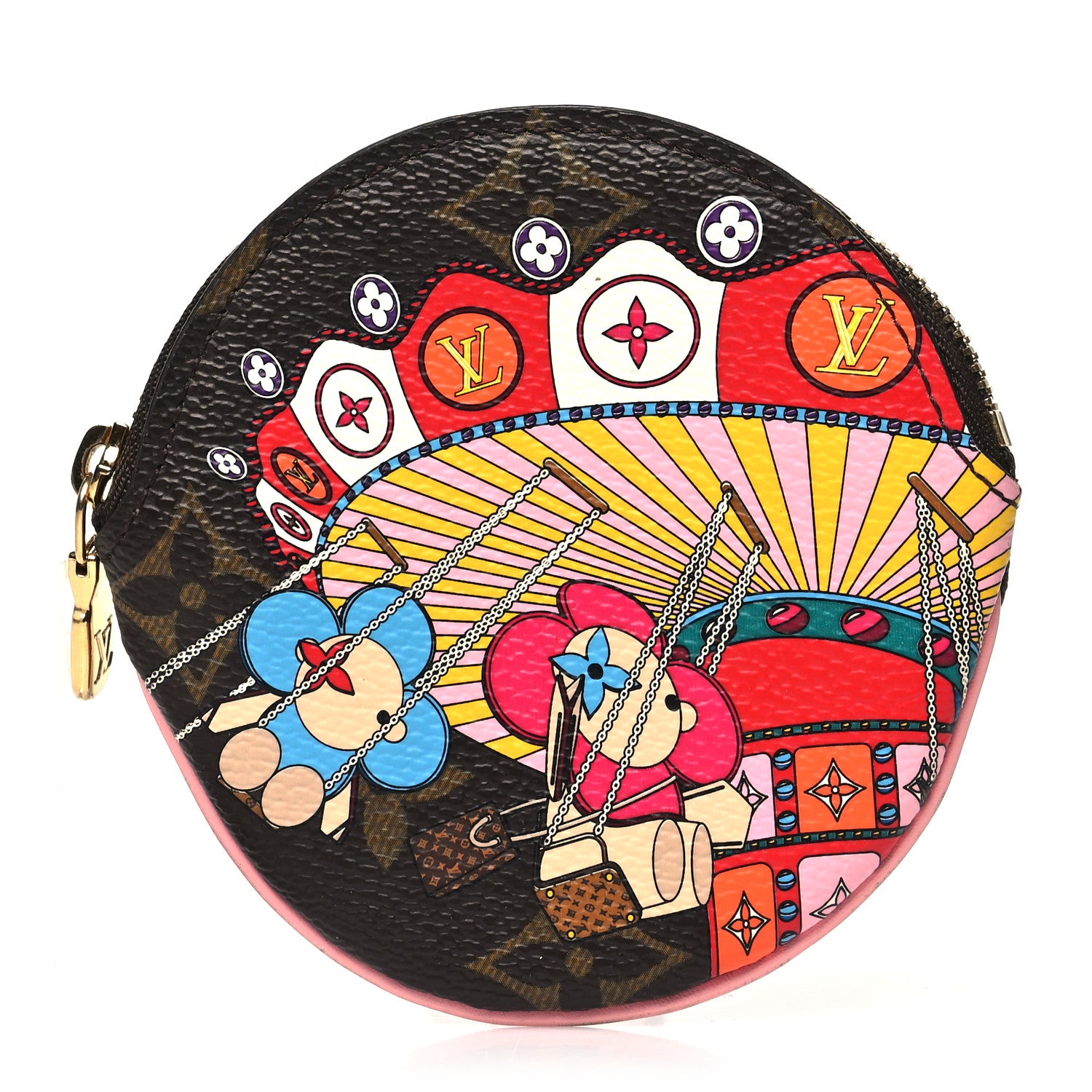 Louis Vuitton Monogram 2020 Christmas Animation Swing Ride Round Coin Purse Pink Poppy 1 of 9