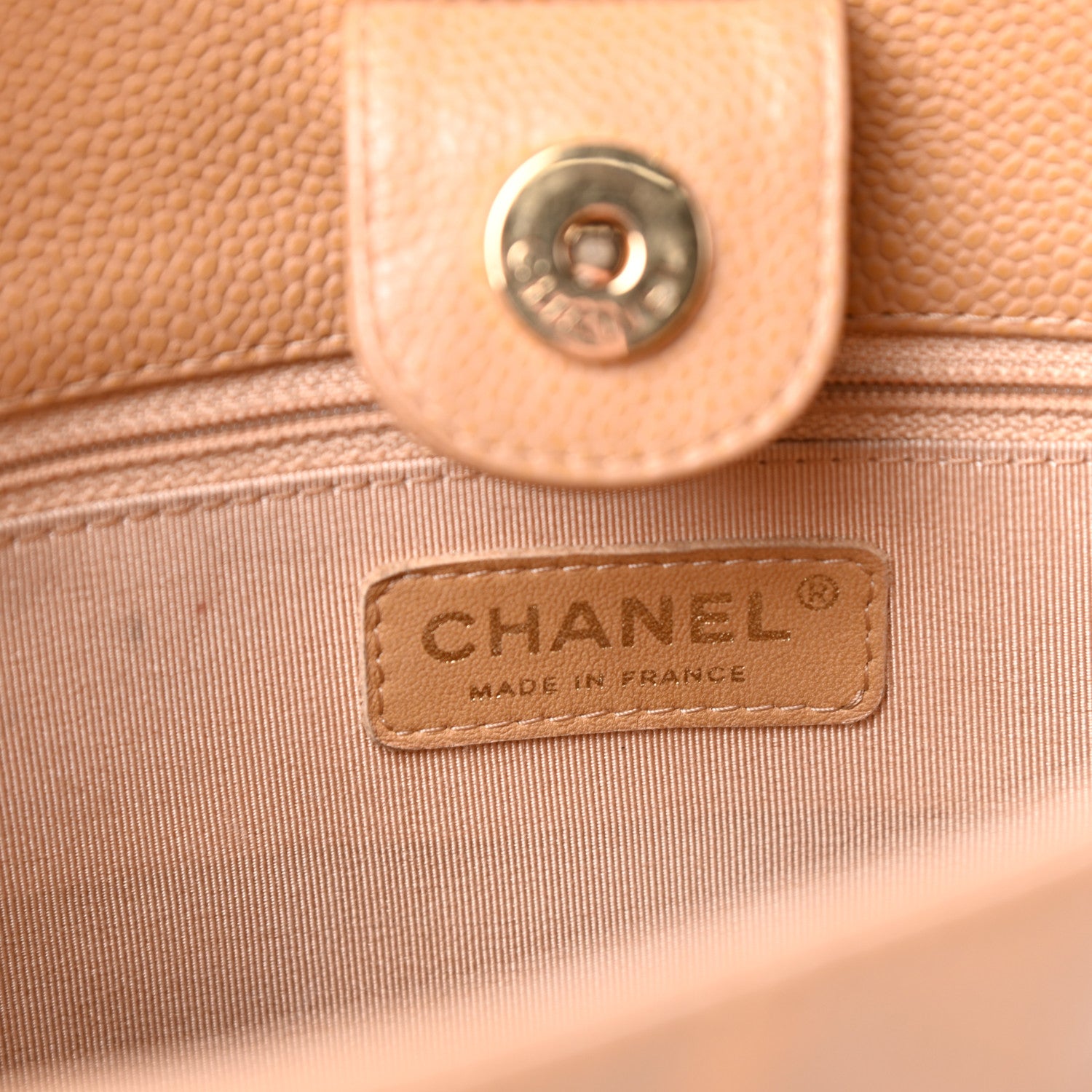 Chanel Caviar Quilted Petit Shopping Tote PST Beige 6 of 10