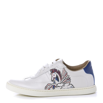 Hermes Calfskin Pegase Pop Womens Quicker Sneakers 36.5 White Multicolor 1 of 10